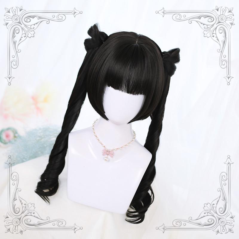 Lolita Black Double Ponytail Long Wig WS1064