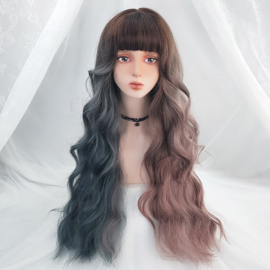 Two-tone mixed big wave long curly wig WS2220