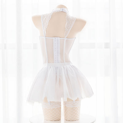 Pure white swan fluffy skirt lingerie SS1147