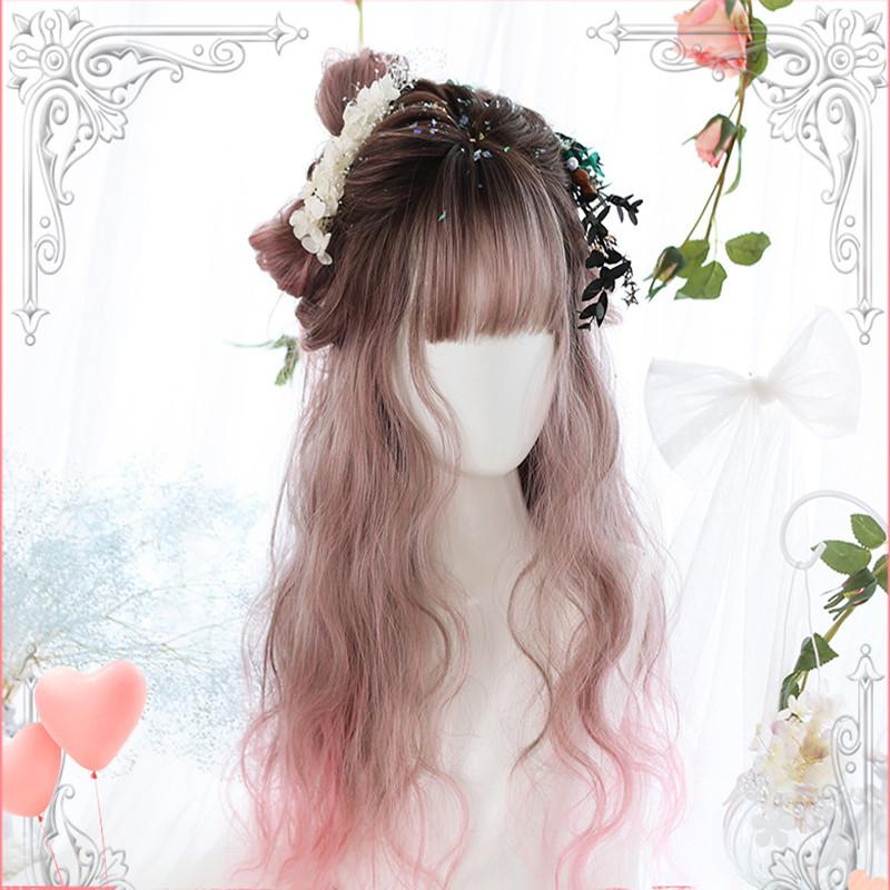 Long curly hair Lolita pink wig WS1304