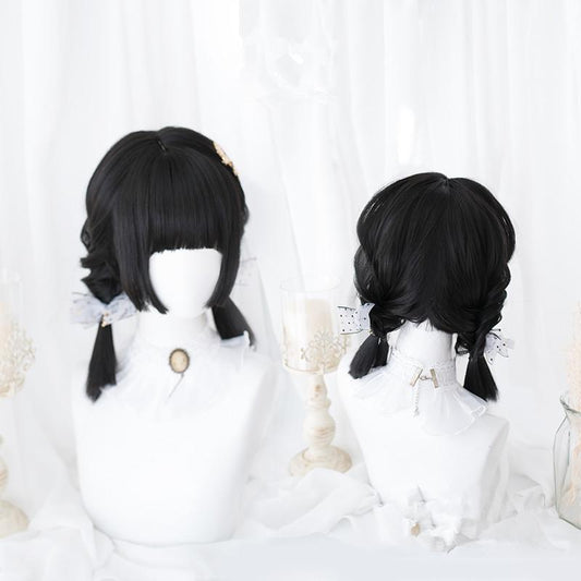 Cool princess cut black hair Lolita wig WS2057