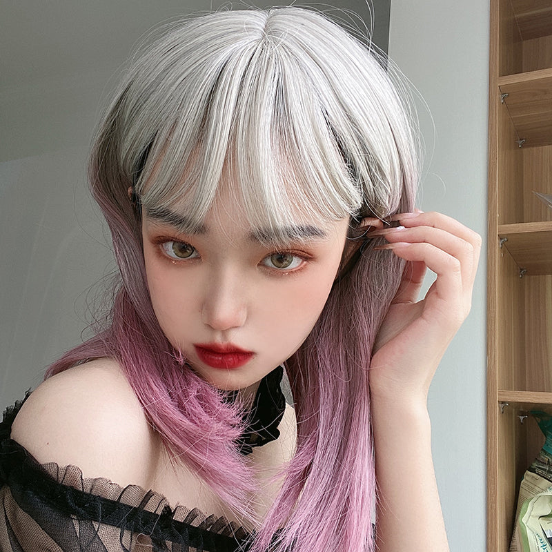 lolita purple gray color gradient wig WS2252