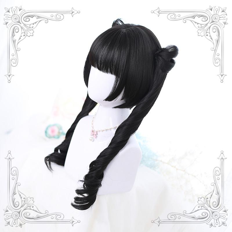 Lolita Black Double Ponytail Long Wig WS1064