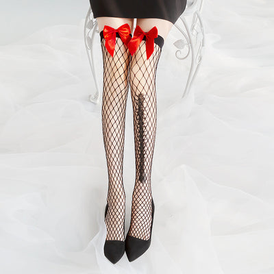 Lady's stockings with bow decoration SS1155