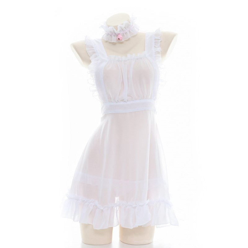 Semi-transparent ruffled nightdress   SS1182