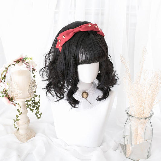 Lolita black short curly wig  WS2078