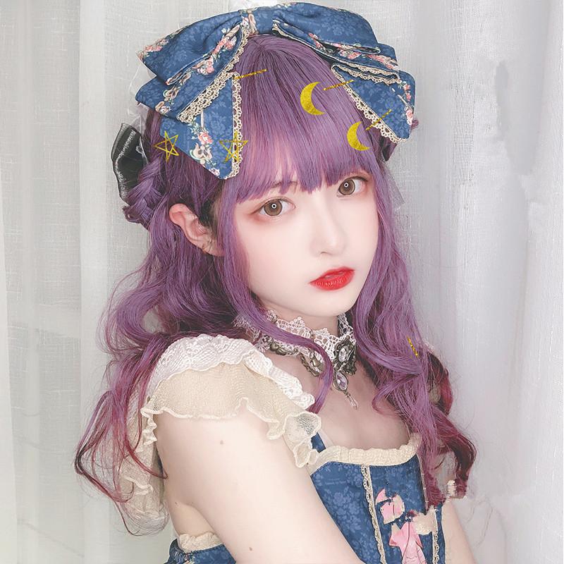 Long curly hair lolita purple gradient wig WS2134