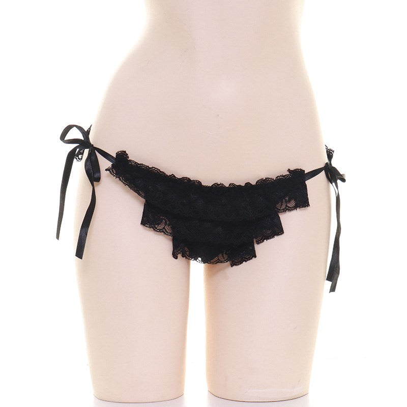 Lace dark pattern tie panties SS1223