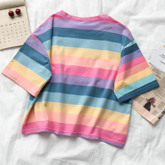 Rainbow / Pastel Striped Short Sleeve Tee SS2961