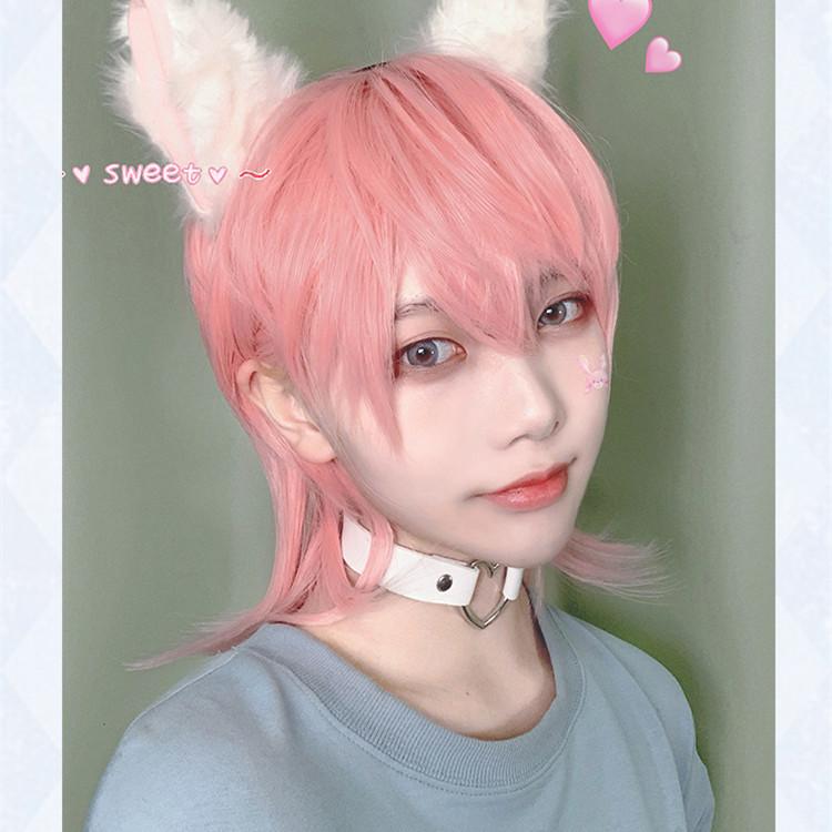 Lolita pink short hair wig WS2115