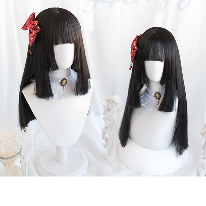 Lolita black straight hair wig WS2101