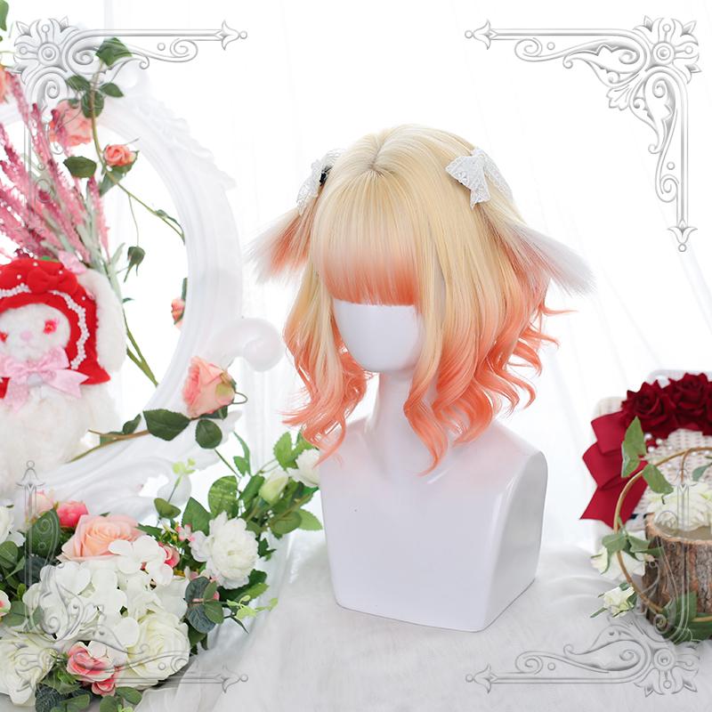 Lolita Yellow Orange Short Wigs WS1075