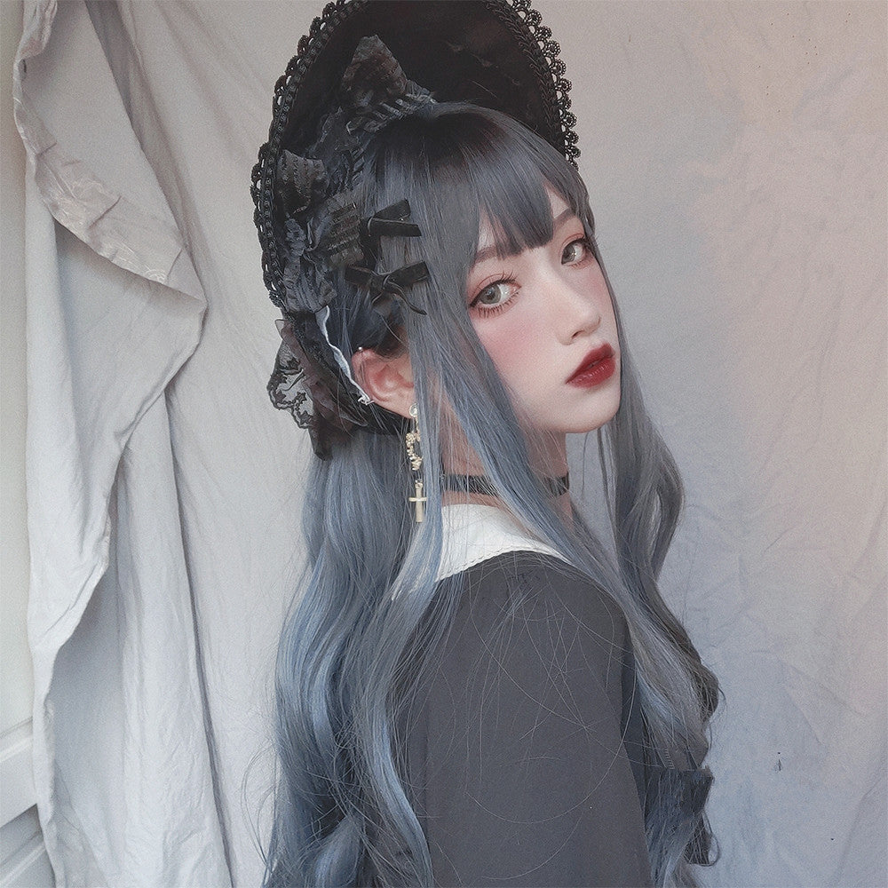 Dark loli black gray wig WS2353