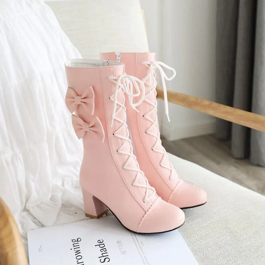 Lolita bow high boots SS3069