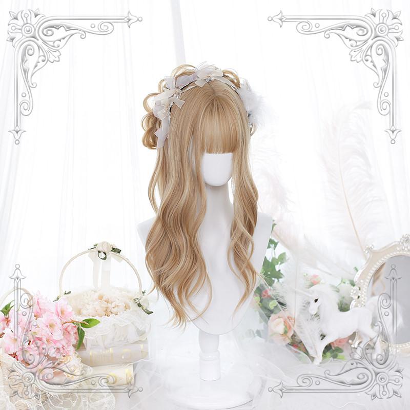 Lolita gold Long Curly Wig  WS1014