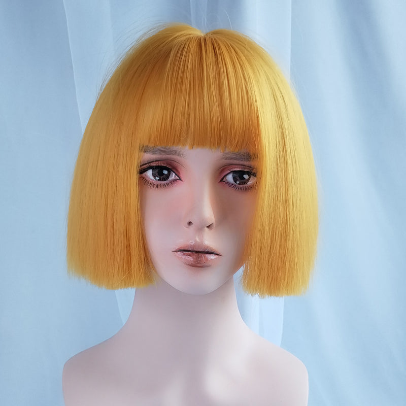 Lolita yellow cute short straight wig WS2192