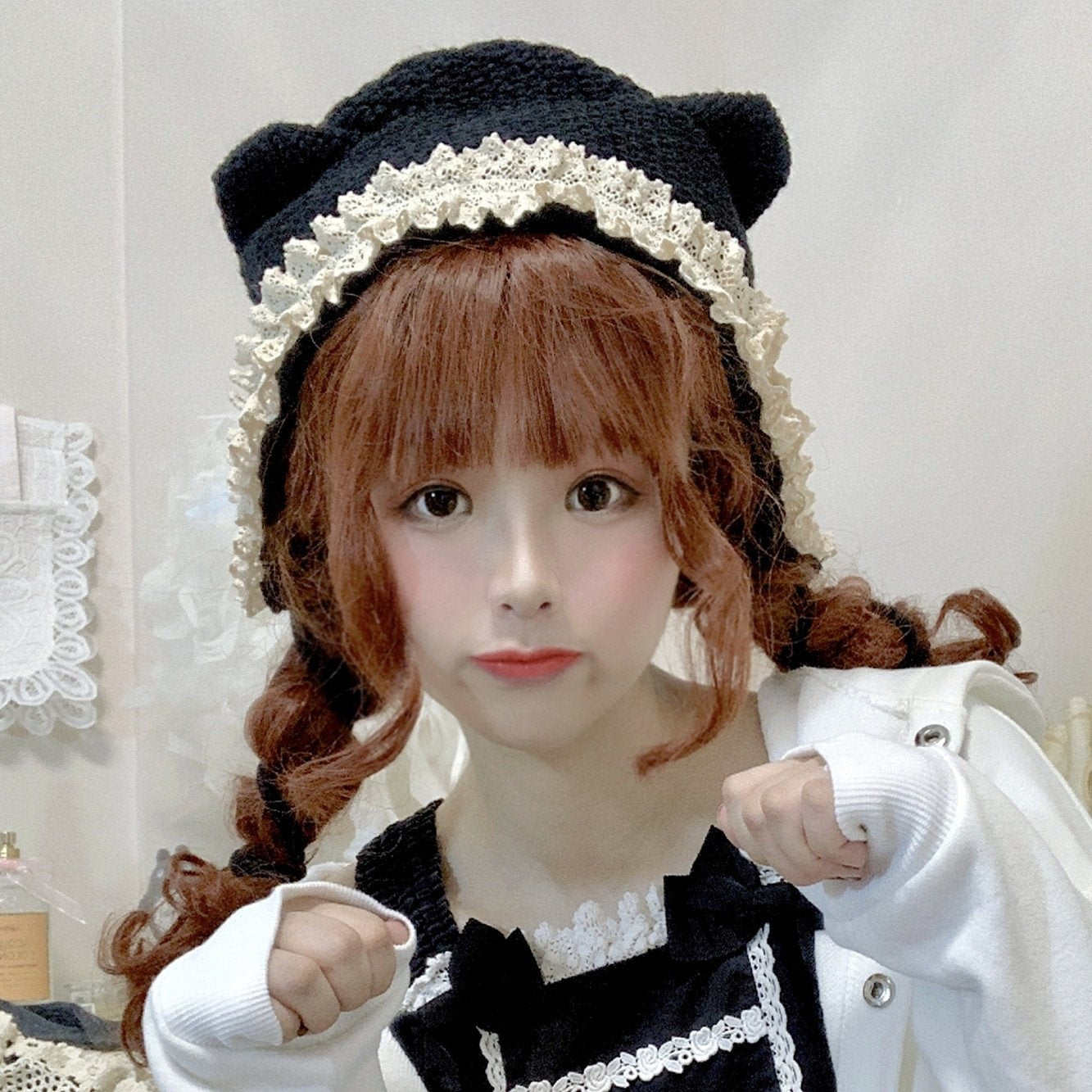 Cute cat ear knitted woolen hat   WS3052