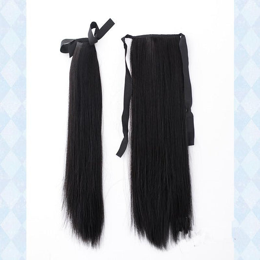 Straight hair loli strappy big wave fake ponytail WS2042