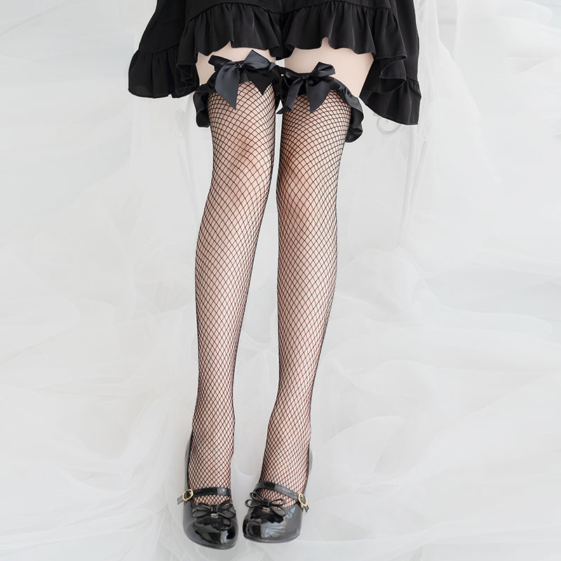 Stockings maid over the knee socks bow SS1114