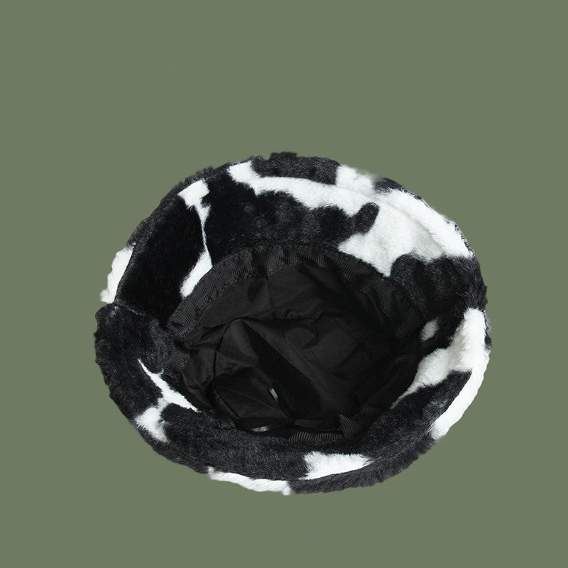 Cute cow pattern lamb wool hat SS2434