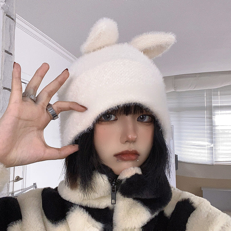 INS cute rabbit woolen hat WS3099