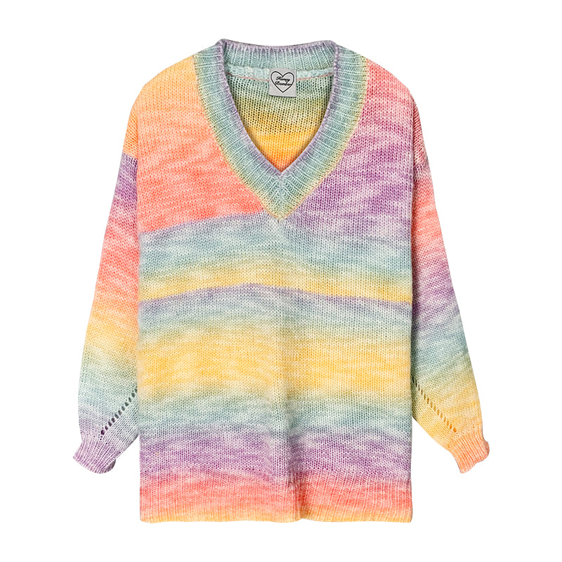 Vintage V-neck rainbow sweater SS2454