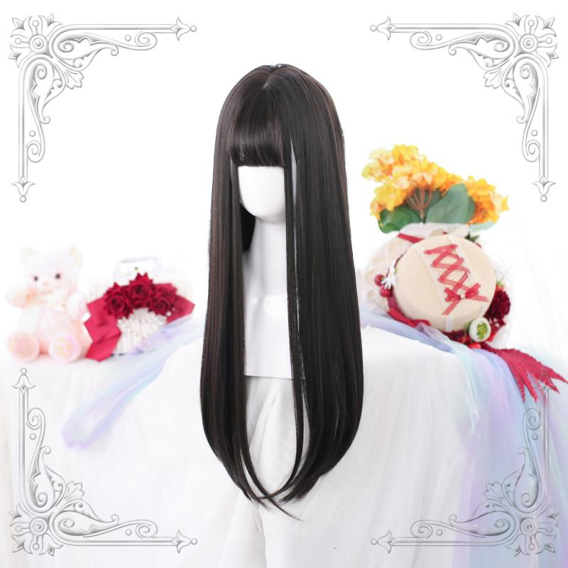 Lolita Black Brown Long Wig  WS1036