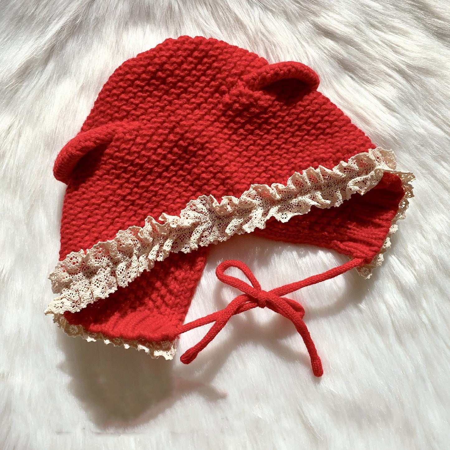 Cute cat ear knitted woolen hat   WS3052