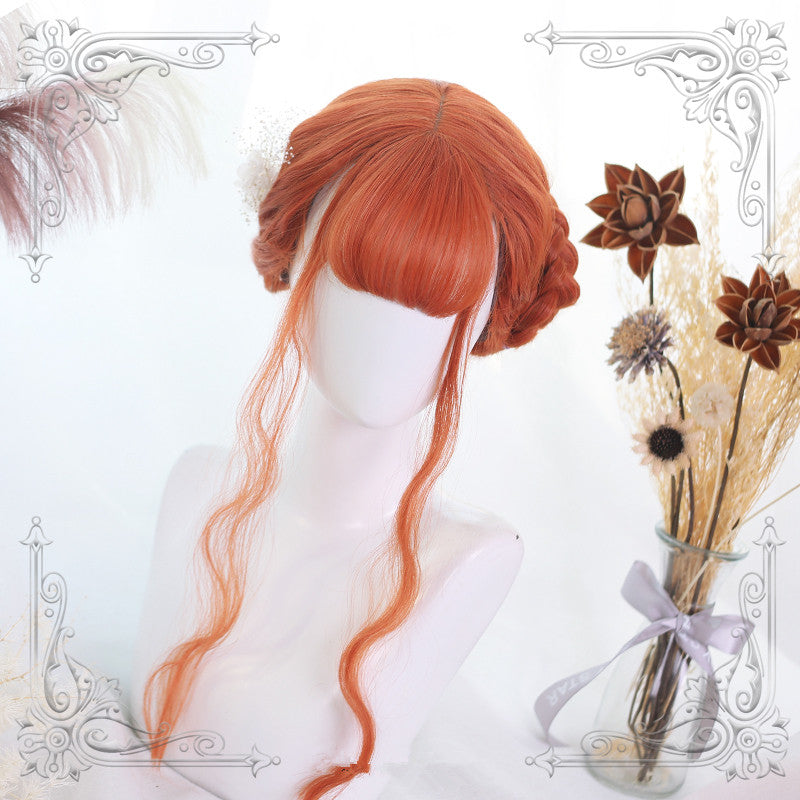 Lolita Harajuku Orange Long Curly Wig WS2162