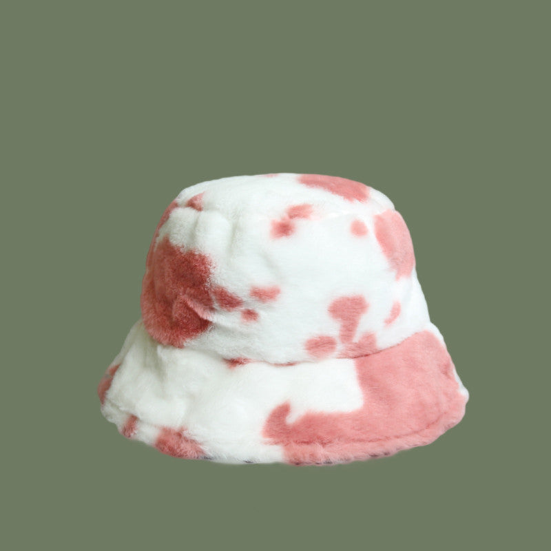 Cute cow pattern lamb wool hat SS2434