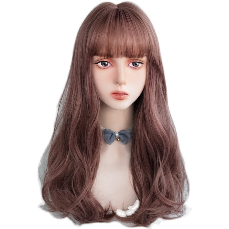 Pink Brown Micro-Curl Long Wig WS2272