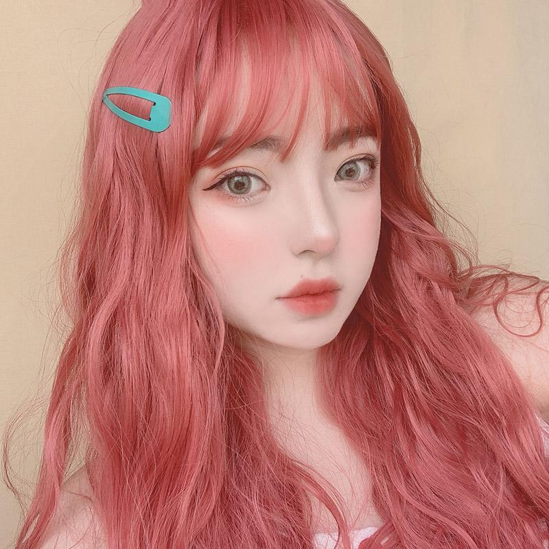 Cute Harajuku Orange Red Fluffy Big Wave Wig WS1217