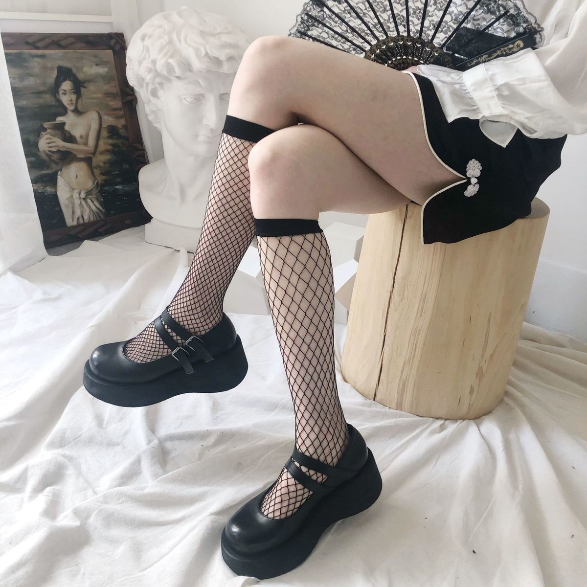 Japanese lace breathable fishnet socks  SS1241