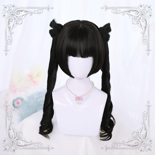 Lolita Black Double Ponytail Long Wig WS1064