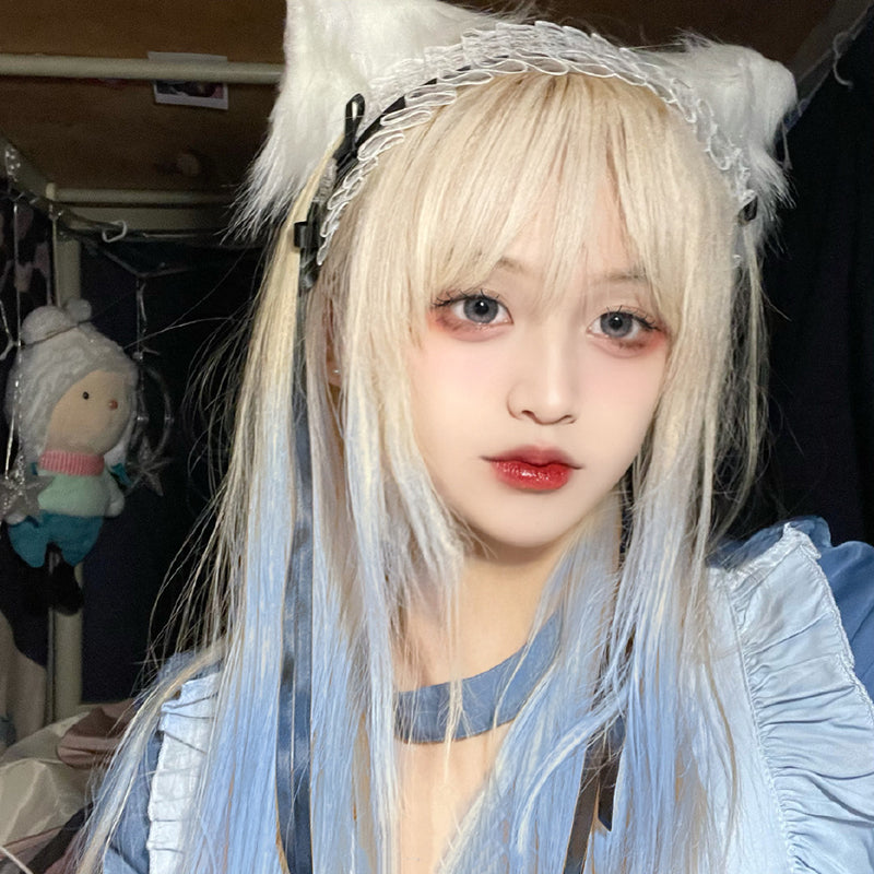 Fantasy ice blue wig WS2349