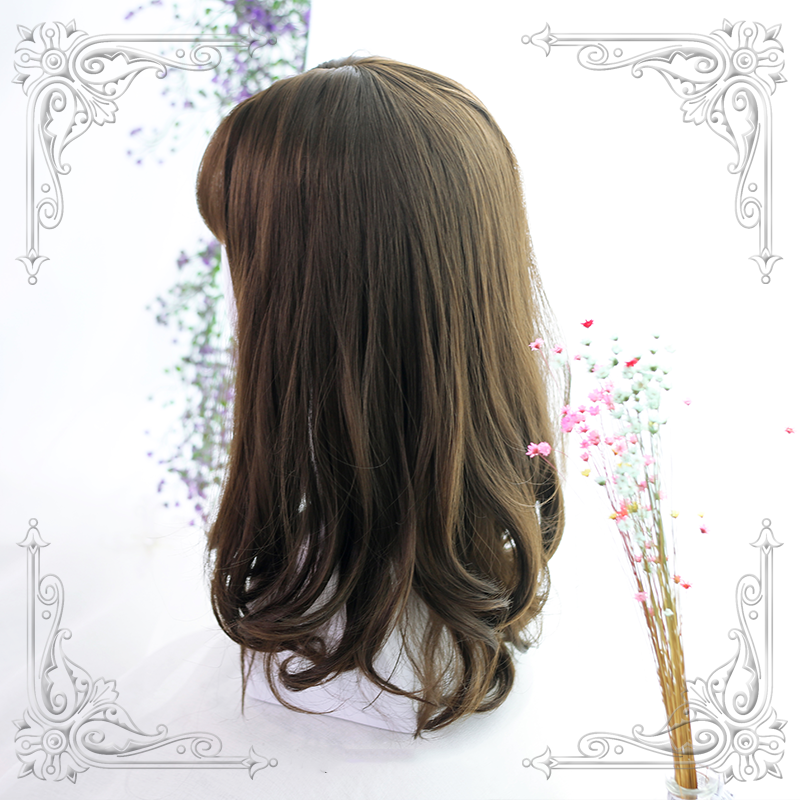 Lolita Brown Slightly Curly Wig  WS1053