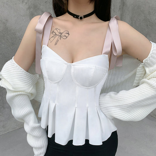 Fashion bow tie sling top  SS2343