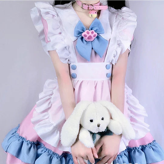 Big Bow Cake Dress Blue Pink Dress SS2980