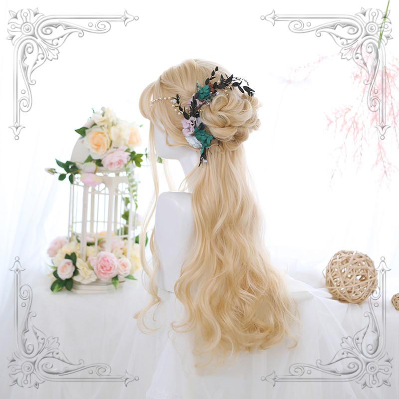 Lolita Golden Long Curly Wig   WS1062