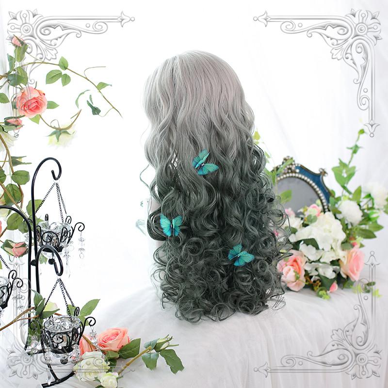 Lolita Grey-Green Curly Hair  Wig WS1005