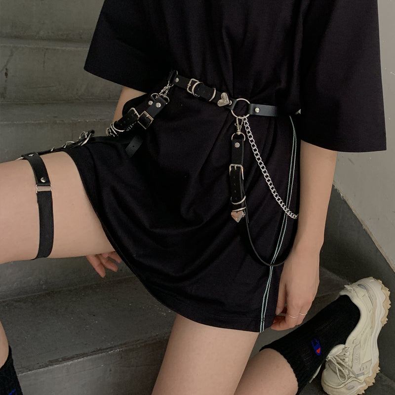 Punk chain belt + leg loop WS3089