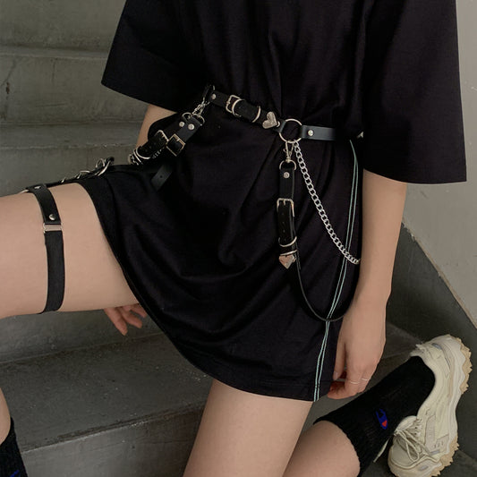 Punk chain belt + leg loop WS3089