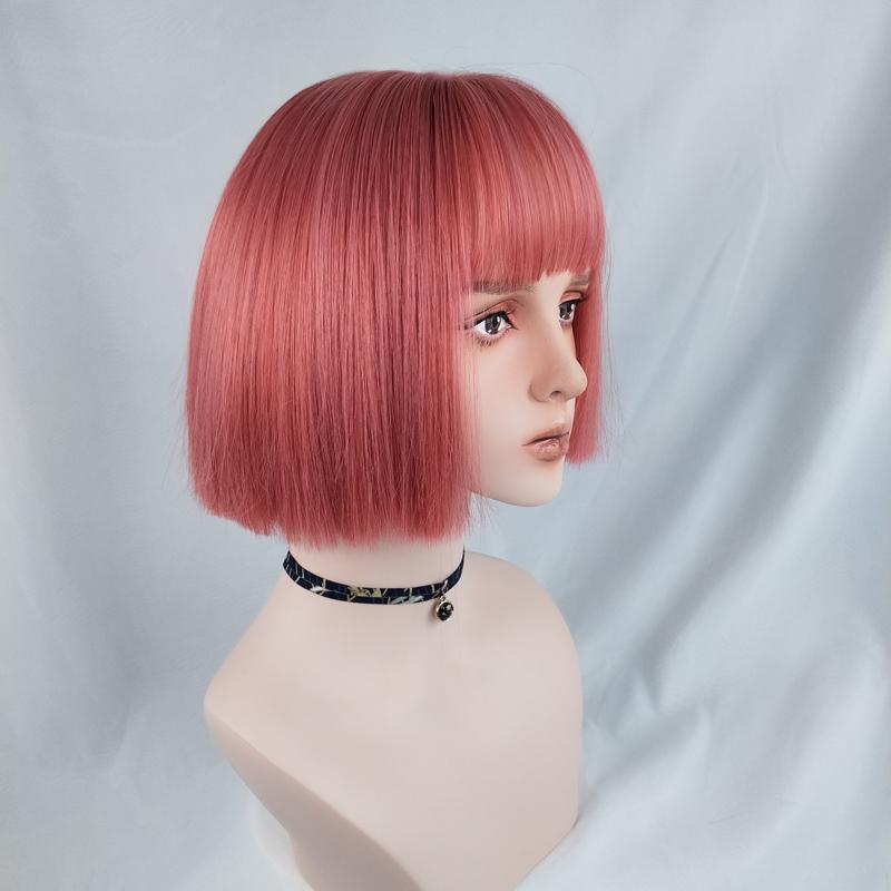 Cool and handsome short hair pink lolita wig WS1173