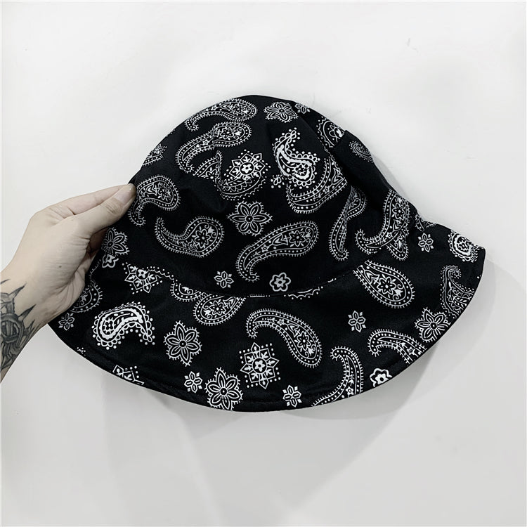 Black Cashew Flower Double-sided Fisherman Hat SS2335