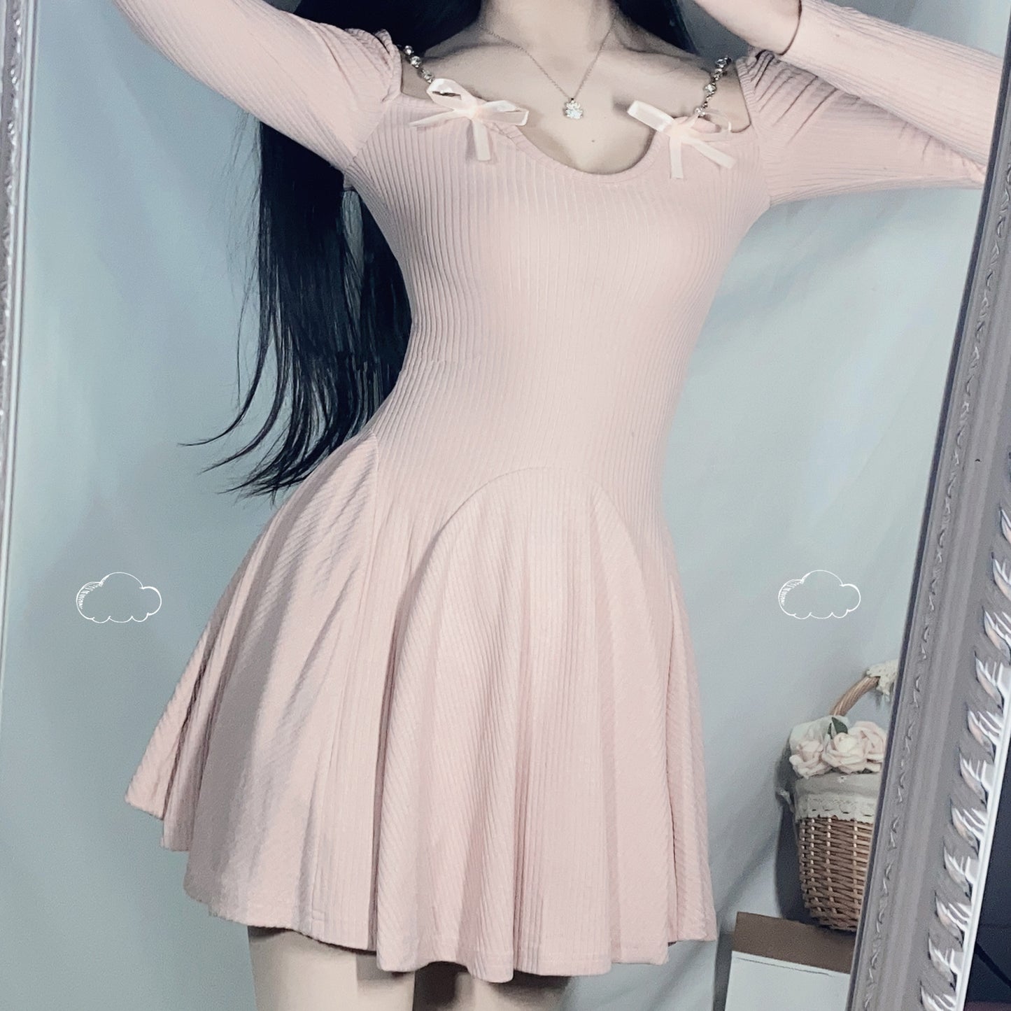 Diamond chain knitted ballet dress SS2379