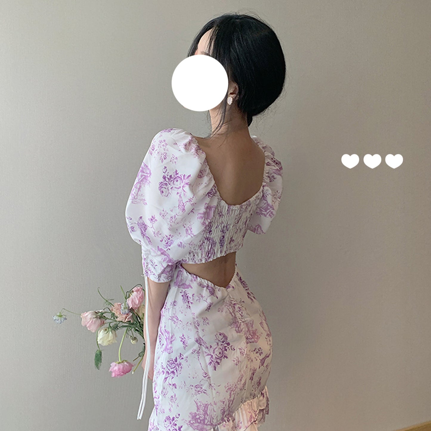 Lavender purple floral dress SS2397