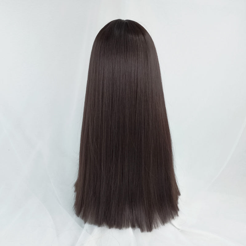 Comic bangs black long straight wig  WS2271