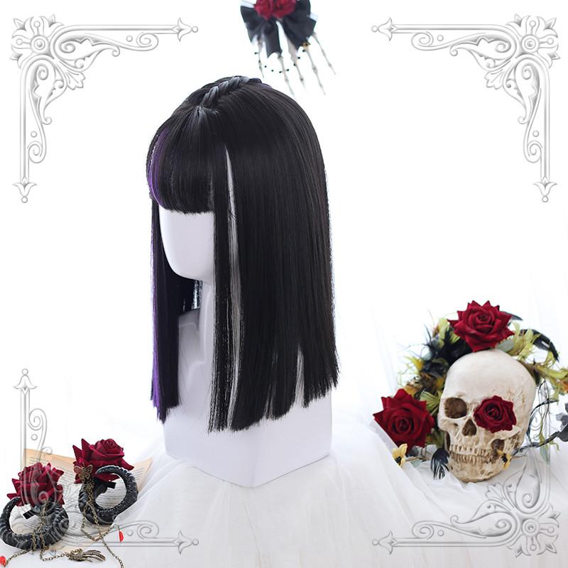 Lolita Purple Straight Wigs WS1076