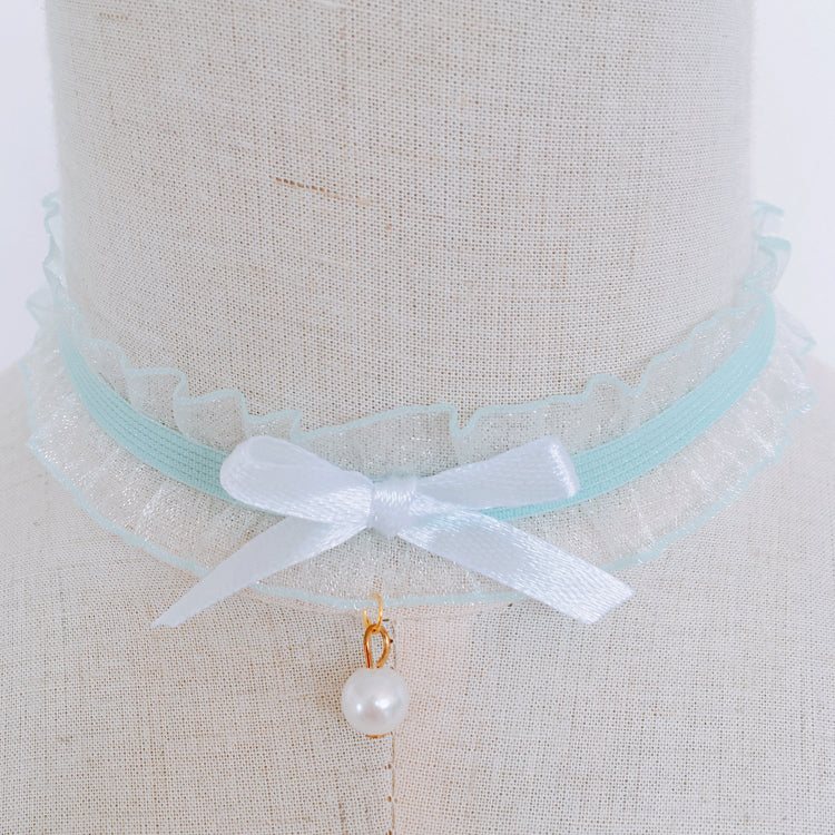 Lace Bowknot Pearl Clavicle Chain  SS1269