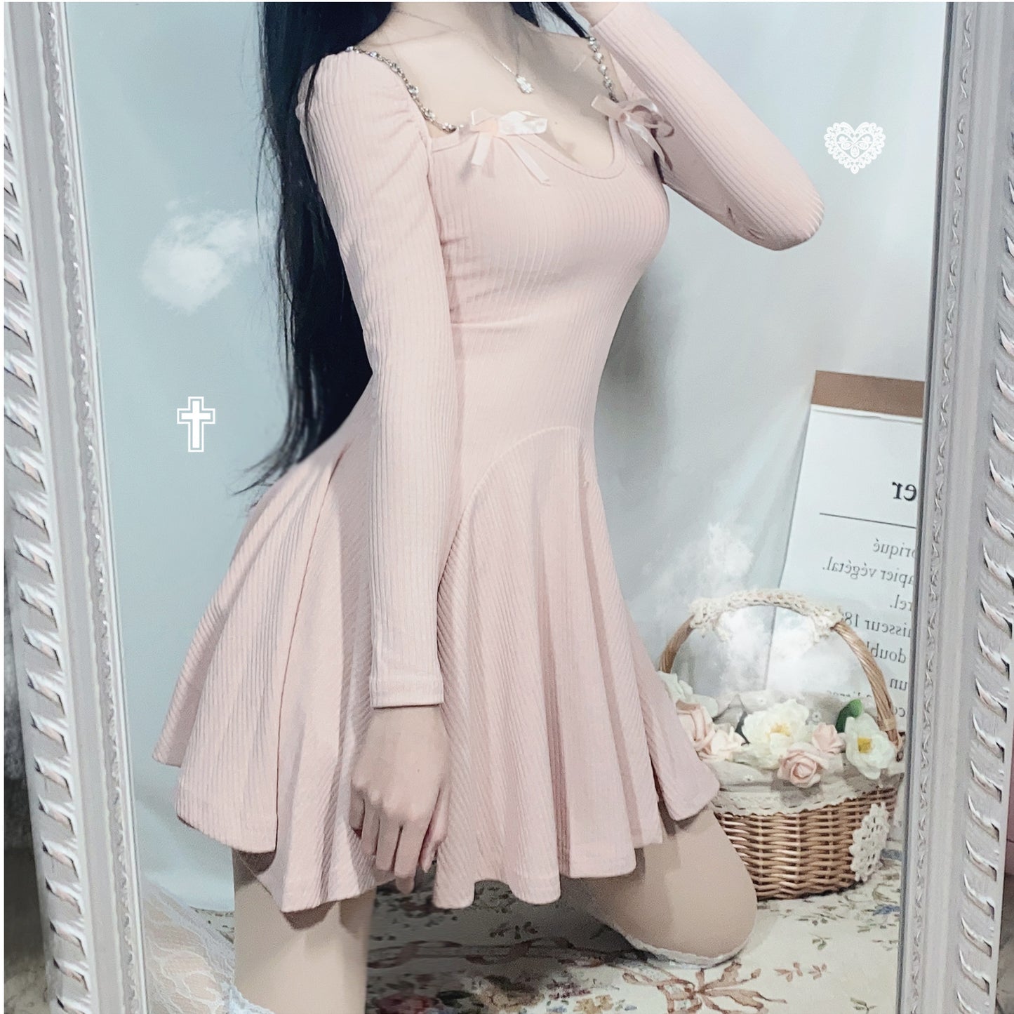 Diamond chain knitted ballet dress SS2379